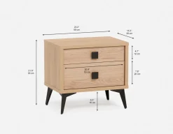 KIERA mid-century modern bedside table