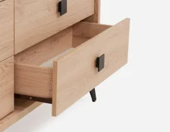 KIERA mid-century modern 6-drawer chest