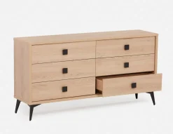 KIERA mid-century modern 6-drawer chest