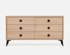 KIERA mid-century modern 6-drawer chest