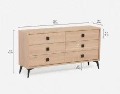 KIERA mid-century modern 6-drawer chest