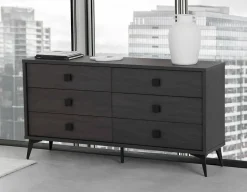 KIERA mid-century modern 6-drawer chest