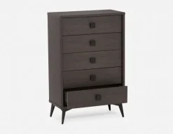 KIERA mid-century modern 5-drawer chest