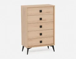 KIERA mid-century modern 5-drawer chest