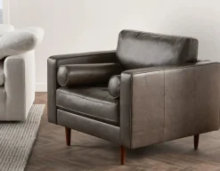 KINSEY 100% leather armchair