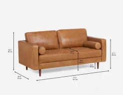 KINSEY 100% leather loveseat