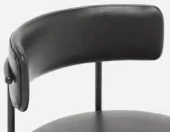 KURO Industrial-modern counter stool with backrest 66cm