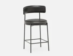 KURO Industrial-modern counter stool with backrest 66cm