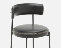 KURO Industrial-modern counter stool with backrest 66cm