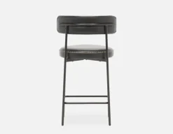 KURO Industrial-modern counter stool with backrest 66cm