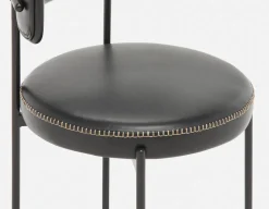KURO Industrial-modern counter stool with backrest 66cm