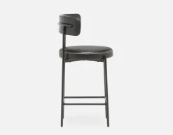 KURO Industrial-modern counter stool with backrest 66cm