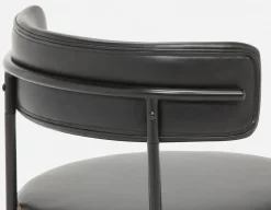 KURO Industrial-modern counter stool with backrest 66cm