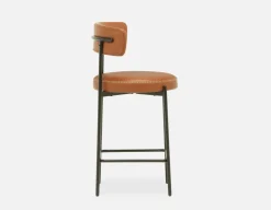 KURO Industrial-modern counter stool with backrest 66cm