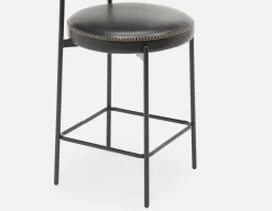 KURO Industrial-modern counter stool with backrest 66cm