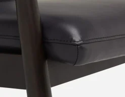 LATONA 100% leather mid-century modern accent chair
