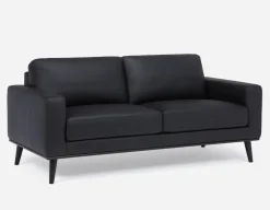 LATONA 100% leather mid-century modern accent chair