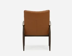 LATONA 100% leather mid-century modern accent chair