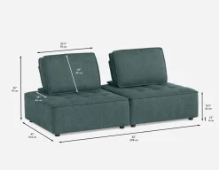 LEON 2-pc modular interchangeable sofa