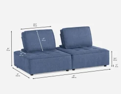 LEON 2-pc modular interchangeable sofa