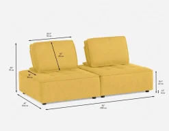 LEON 2-pc modular interchangeable sofa