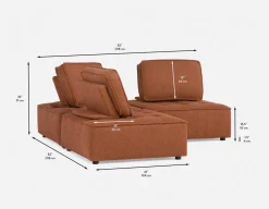 LEON 3-pc modular interchangeable sofa