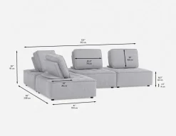 LEON 4-pc modular interchangeable sofa