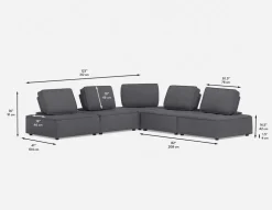 LEON 5-pc modular interchangeable sofa