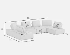 LEON 6-pc modular interchangeable sofa