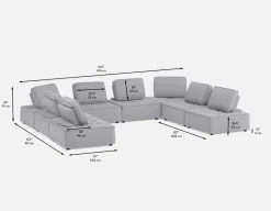 LEON 8-pc modular interchangeable sofa