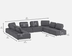 LEON 8-pc modular interchangeable sofa