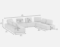 LEON 8-pc modular interchangeable sofa