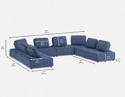 LEON 8-pc modular interchangeable sofa