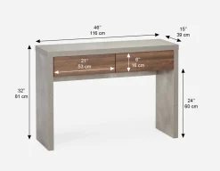 LIAM industrial chic console table 116 cm
