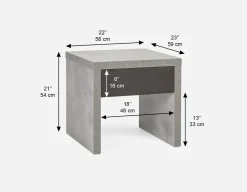 LIAM industrial chic end table 56 cm