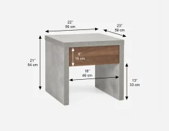 LIAM industrial chic end table 56 cm