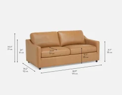 LIMA modern 100% leather 3-seater sofa