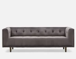 LORETTA mid-century modern velvet 3-seater sofa