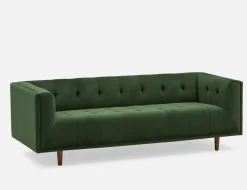 LORETTA mid-century modern velvet 3-seater sofa