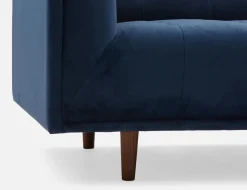LORETTA mid-century modern velvet 3-seater sofa