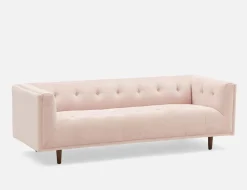 LORETTA mid-century modern velvet 3-seater sofa