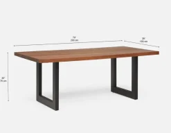 LYON acacia wood dining table 200 cm
