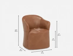 MAGNUS leatherette dining chair on casters