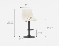MALI adjustable counter height swivel stool