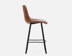 MALI mid-century modern bar stool with backrest 76 cm