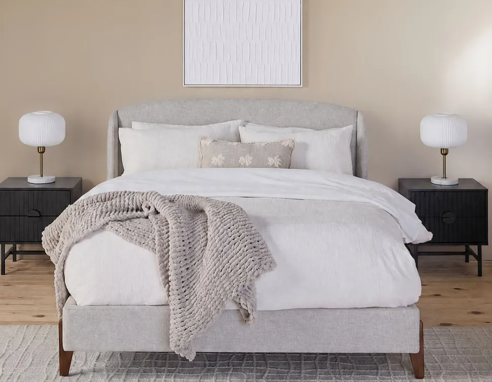 MARCIA mid-century modern upholstered king size bed