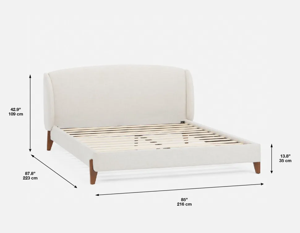 MARCIA mid-century modern upholstered king size bed