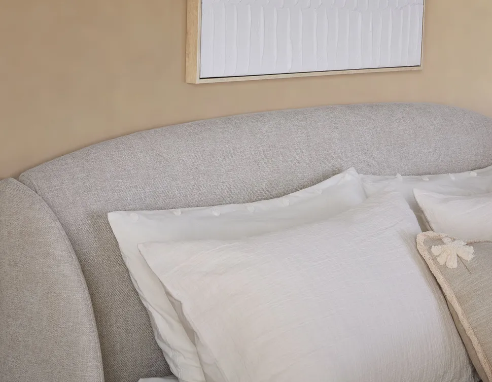 MARCIA mid-century modern upholstered king size bed