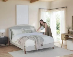MARCIA mid-century modern upholstered queen size bed