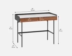 MARTIN desk with ceramic top (width: 100 cm)